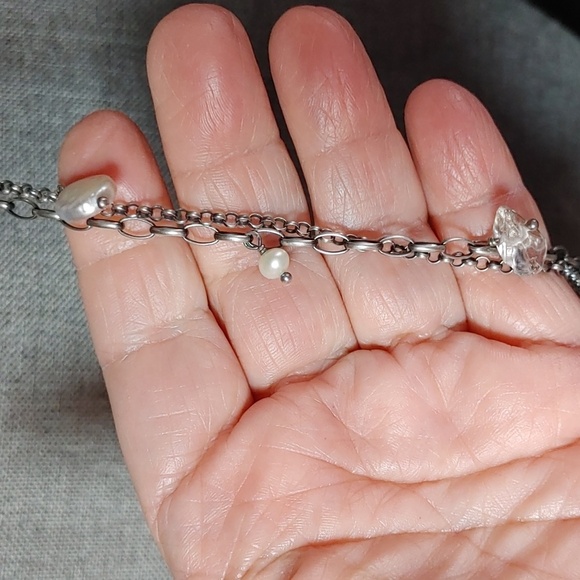 Retired Silpada Freshwater Pearl and Rock Crystal 925 Sterling Necklace N1492 - Picture 3 of 9